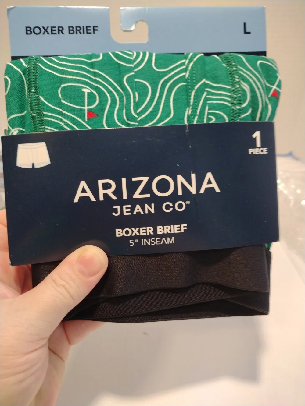 Arizona Men's Green Golf Patterned Boxer Brief
